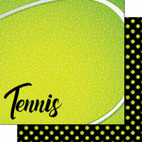 Scrapbook Customs - Neon Sports Collection - 12 x 12 Double Sided Paper - Tennis 01