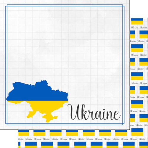 Scrapbook Customs - Adventures Around the World Collection - 12 x 12 Double Sided Paper - Adventure Border - Ukraine