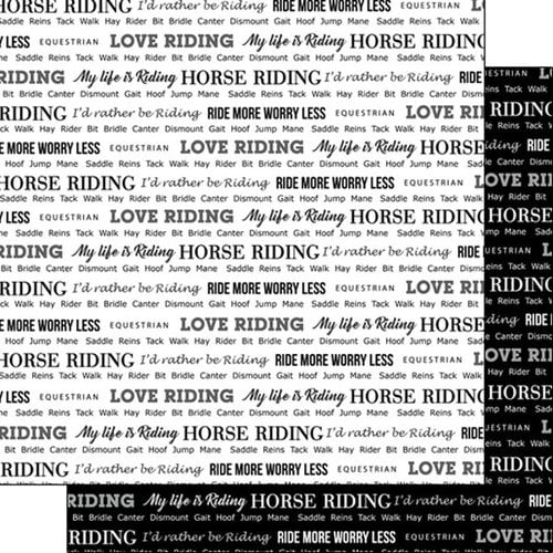 Scrapbook Customs - Sports Pride Collection - 12 x 12 Double Sided Paper - Horse Riding 2