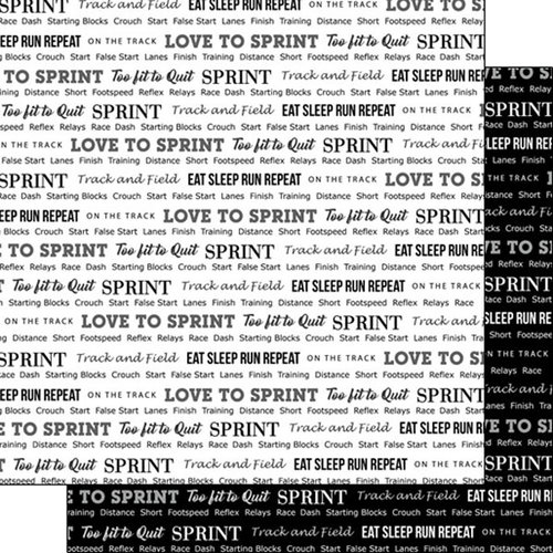 Scrapbook Customs - Sports Pride Collection - 12 x 12 Double Sided Paper - Track Sprint 2