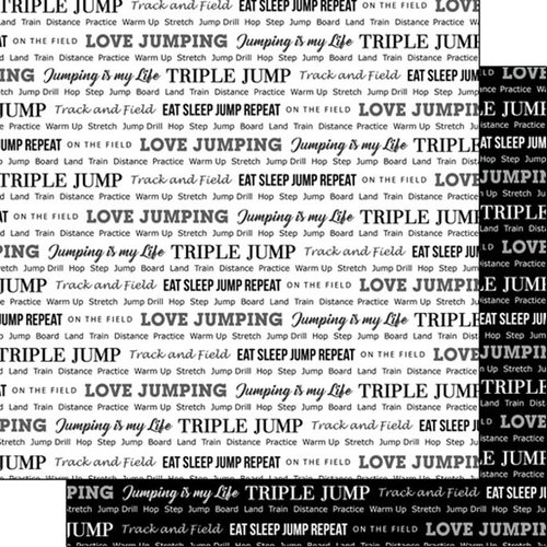 Scrapbook Customs - Sports Pride Collection - 12 x 12 Double Sided Paper - Track Triple Jump 2