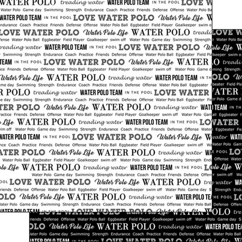 Scrapbook Customs - Sports Pride Collection - 12 x 12 Double Sided Paper - Water Polo 2