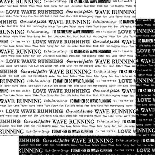 Scrapbook Customs - Sports Pride Collection - 12 x 12 Double Sided Paper - Wave Running 2