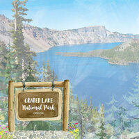 Scrapbook Customs - United States National Parks Collection - 12 x 12 Double Sided Paper - Watercolor - Crater Lake