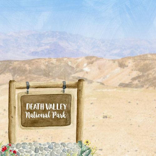 Scrapbook Customs - United States National Parks Collection - 12 x 12 Double Sided Paper - Watercolor - Death Valley