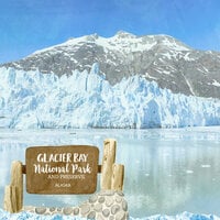 Scrapbook Customs - United States National Parks Collection - 12 x 12 Double Sided Paper - Glacier Bay Watercolor