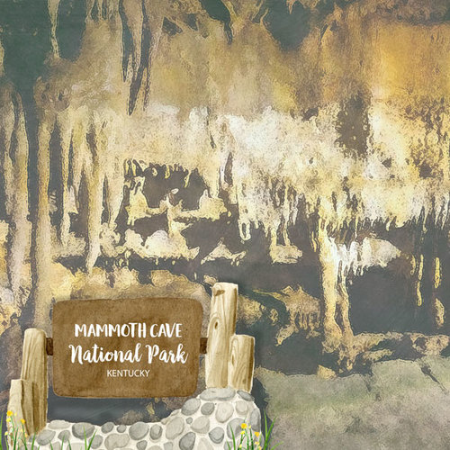 Scrapbook Customs - United States National Parks Collection - 12 x 12 Double Sided Paper - Watercolor - Mammoth Cave