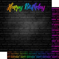 Scrapbook Customs - Neon Birthday Collection - 12 x 12 Double Sided Paper - Happy Birthday