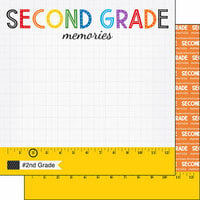 Scrapbook Customs - School Rulers Collection - 12 x 12 Double Sided Paper - 2nd Grade