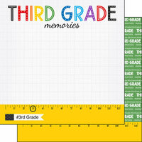 Scrapbook Customs - School Rulers Collection - 12 x 12 Double Sided Paper - 3rd Grade
