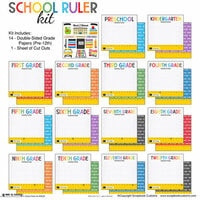 Scrapbook Customs - School Rulers Collection - 12 x 12 Paper Pack