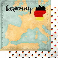 Scrapbook Customs - Sights Collection - 12 x 12 Double Sided Paper - Germany Map