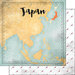 Scrapbook Customs - Sights Collection - 12 x 12 Double Sided Paper - Japan Map