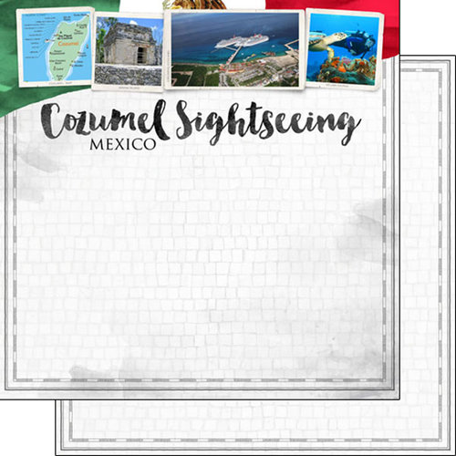 Scrapbook Customs - Sights Collection - 12 x 12 Double Sided Paper - City - Cozumel