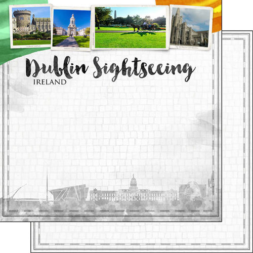 Scrapbook Customs - Sights Collection - 12 x 12 Double Sided Paper - City - Dublin