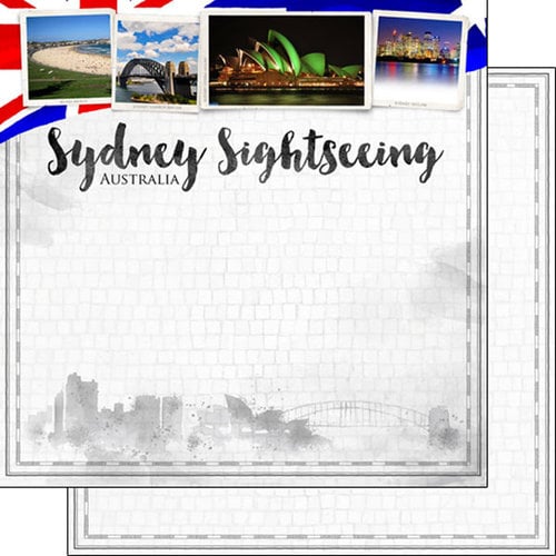 Scrapbook Customs - Sights Collection - 12 x 12 Double Sided Paper - City - Sydney
