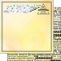 Scrapbook Customs - Postage Map Collection - 12 x 12 Double Sided Paper - Tennessee