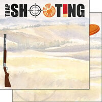 Scrapbook Customs - Watercolor Sports Collection - 12 x12 Double Sided Paper - Trap Shooting