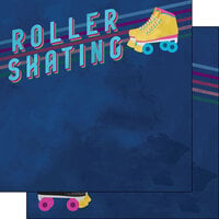 Scrapbook Customs - Watercolor Sports Collection - 12 x12 Double Sided Paper - Roller Skating