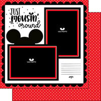 Scrapbook Customs - Inspired By Collection - 12 x12 Double Sided Paper - Mousin' Around Layout - Left