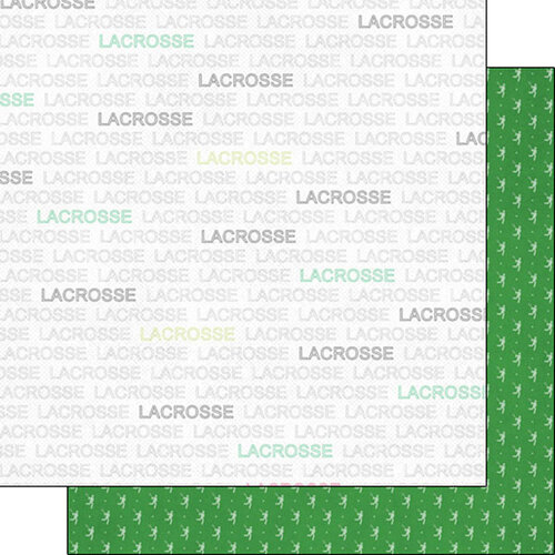 Scrapbook Customs - Sports Addict Collection - 12 x 12 Double Sided Paper - Lacrosse Addict 1