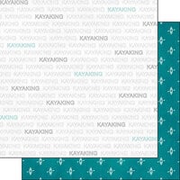 Scrapbook Customs - Sports Addict Collection - 12 x 12 Double Sided Paper - Kayaking Addict 01