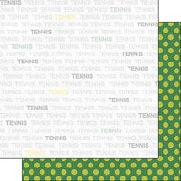 Scrapbook Customs - Sports Addict Collection - 12 x 12 Double Sided Paper - Tennis Addict 01