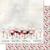 Scrapbook Customs - Drinking Collection - 12 x 12 Double Sided Paper - Wine Glasses