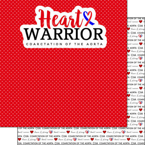 Scrapbook Customs - Heart Warrior Collection - 12 x 12 Double Sided Paper - CoA