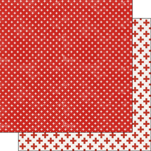 Scrapbook Customs - Covid-19 Collection - 12 x 12 Double Sided Paper - Red Cross