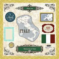 Scrapbook Customs - World Collection - 12 x 12 Laser Cut Chipboard Pieces - Italy