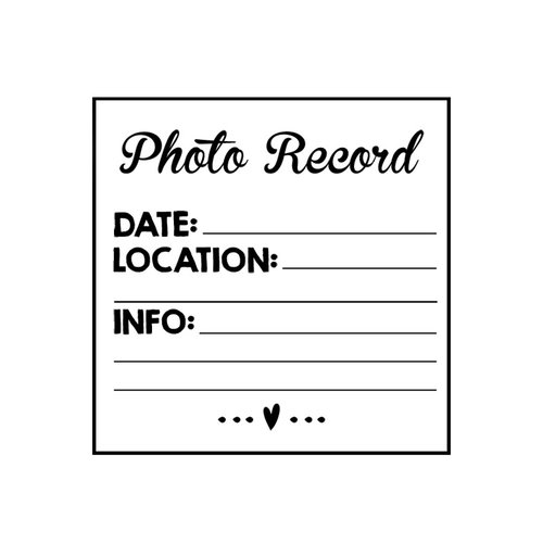 Scrapbook Customs - Rubber Stamp - Photo Record