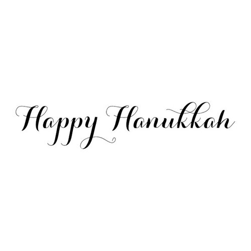 Scrapbook Customs - Rubber Stamp - Happy Hanukkah Script