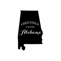 Scrapbook Customs - State Sightseeing Collection - Rubber Stamp - Greetings - Alabama