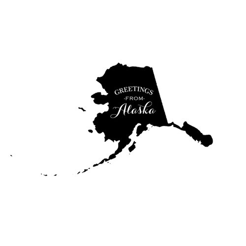 Scrapbook Customs - State Sightseeing Collection - Rubber Stamp - Greetings - Alaska