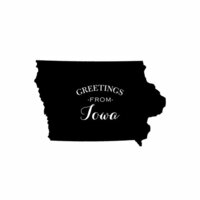 Scrapbook Customs - State Sightseeing Collection - Rubber Stamp - Greetings - Iowa