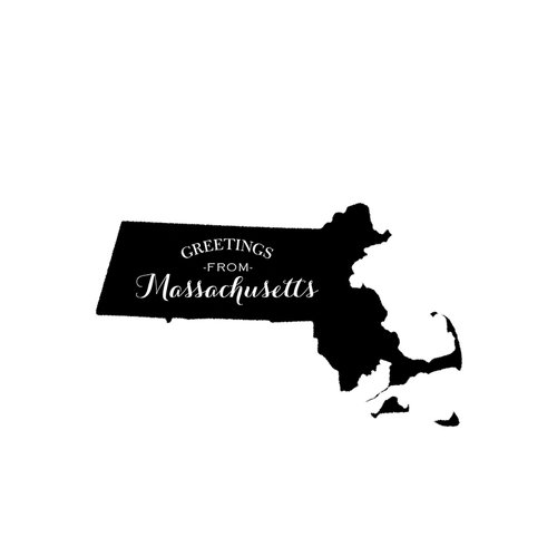 Scrapbook Customs - State Sightseeing Collection - Rubber Stamp - Greetings - Massachusetts