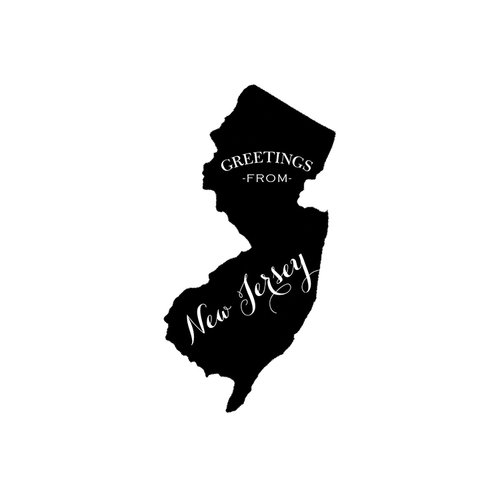 Scrapbook Customs - State Sightseeing Collection - Rubber Stamp - Greetings - New Jersey