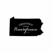 Scrapbook Customs - State Sightseeing Collection - Rubber Stamp - Greetings - Pennsylvania