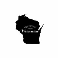 Scrapbook Customs - State Sightseeing Collection - Rubber Stamp - Greetings - Wisconsin