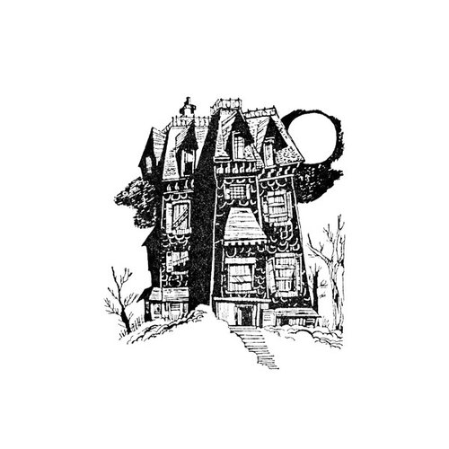 Scrapbook Customs - Halloween - Rubber Stamp - Haunted Mansion