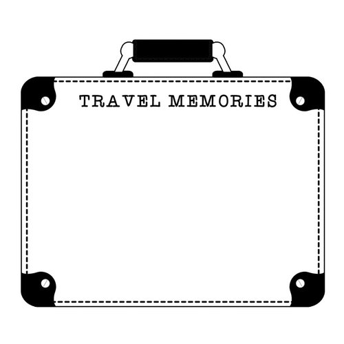 Scrapbook Customs - Rubber Stamp - Suitcase Travel Memories