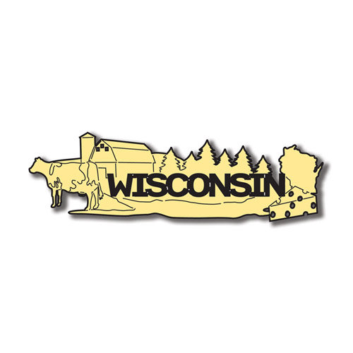 Scrapbook Customs - United States Collection - Wisconsin - Laser Cut - Word and Background