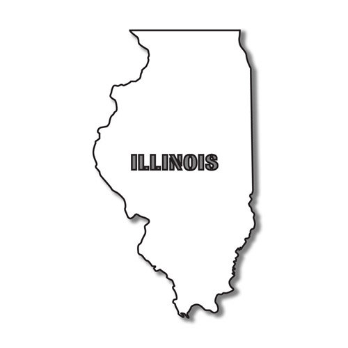 Scrapbook Customs - United States Collection - Illinois - Laser Cut - State Shape