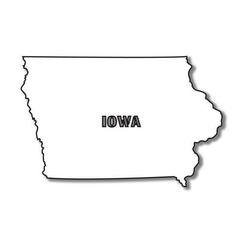 Scrapbook Customs - United States Collection - Iowa - Laser Cut - State Shape