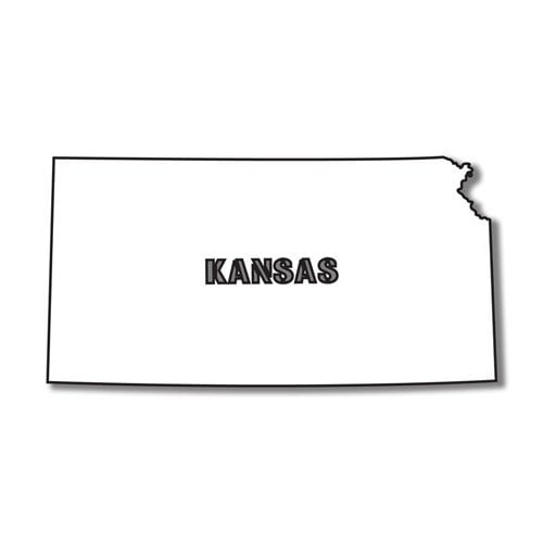 Scrapbook Customs - United States Collection - Kansas - Laser Cut - State Shape