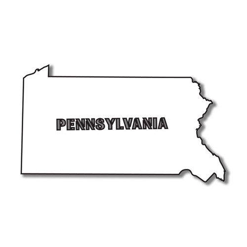 Scrapbook Customs - United States Collection - Pennsylvania - Laser Cut - State Shape