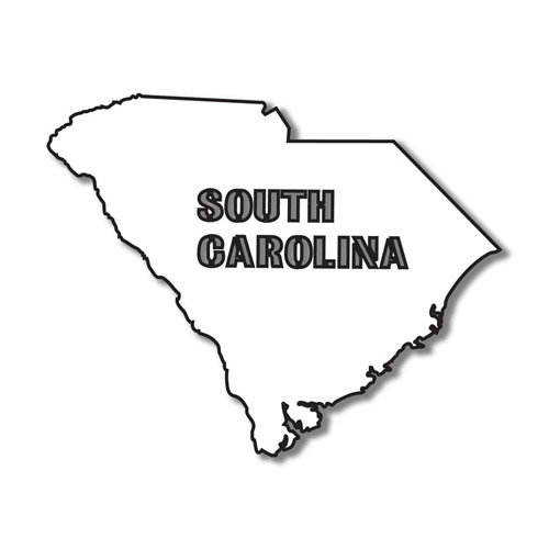Scrapbook Customs - United States Collection - South Carolina - Laser Cut - State Shape