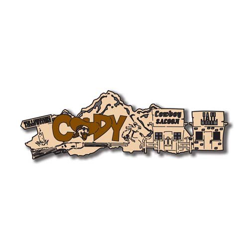 Scrapbook Customs - United States Collection - Wyoming - Laser Cut - Cody - Word and Background