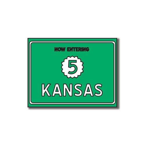 Scrapbook Customs - United States Collection - Kansas - Laser Cut - Now Entering Sign